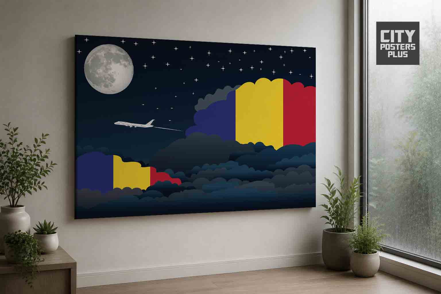 Romania Night Clouds Canvas Wrapped | Country & City Wall Art