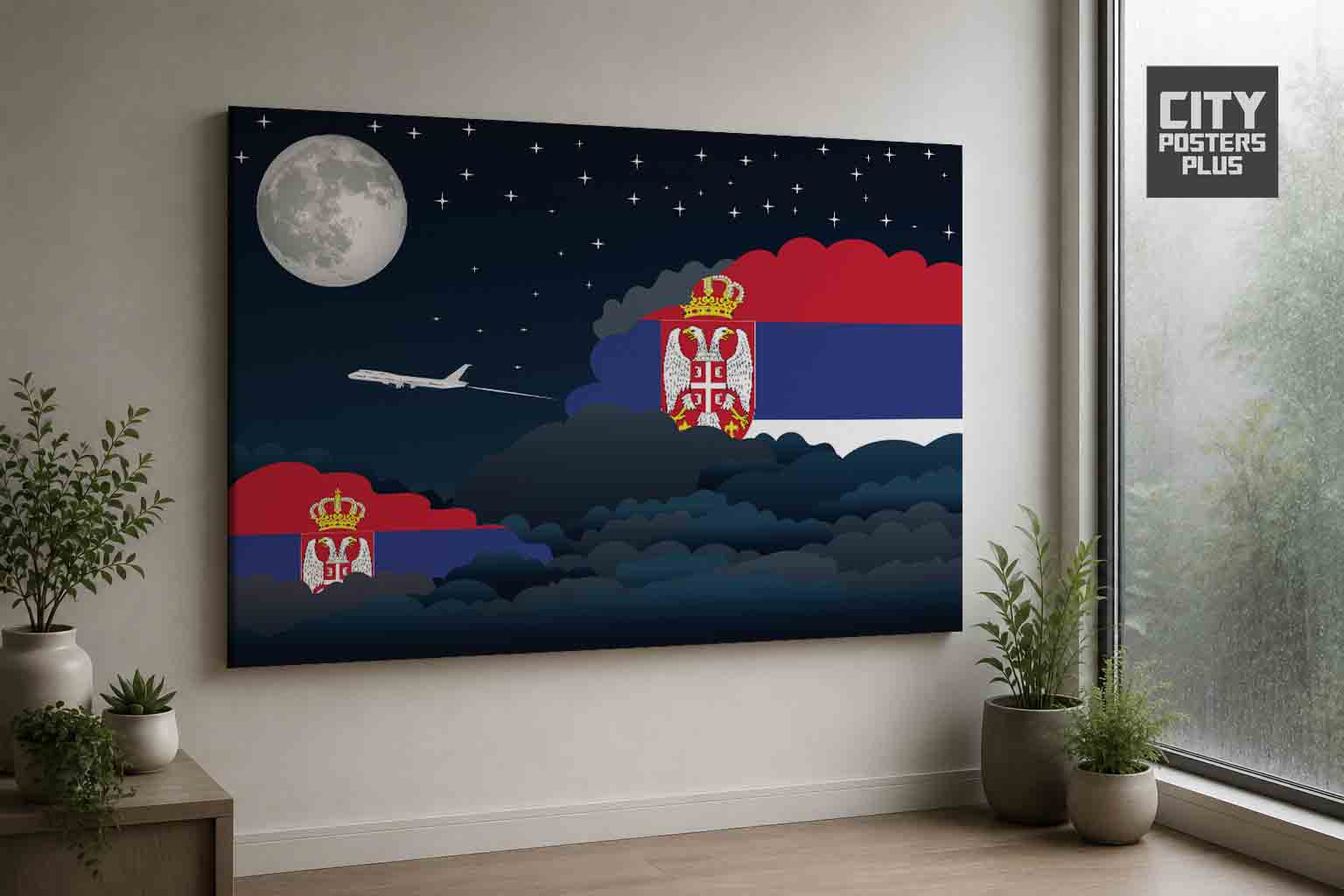 Serbia Night Clouds Canvas Wrapped | Country & City Wall Art