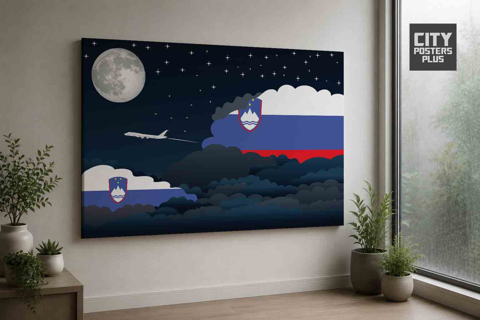 Slovenia Night Clouds Canvas Wrapped | Country & City Wall Art