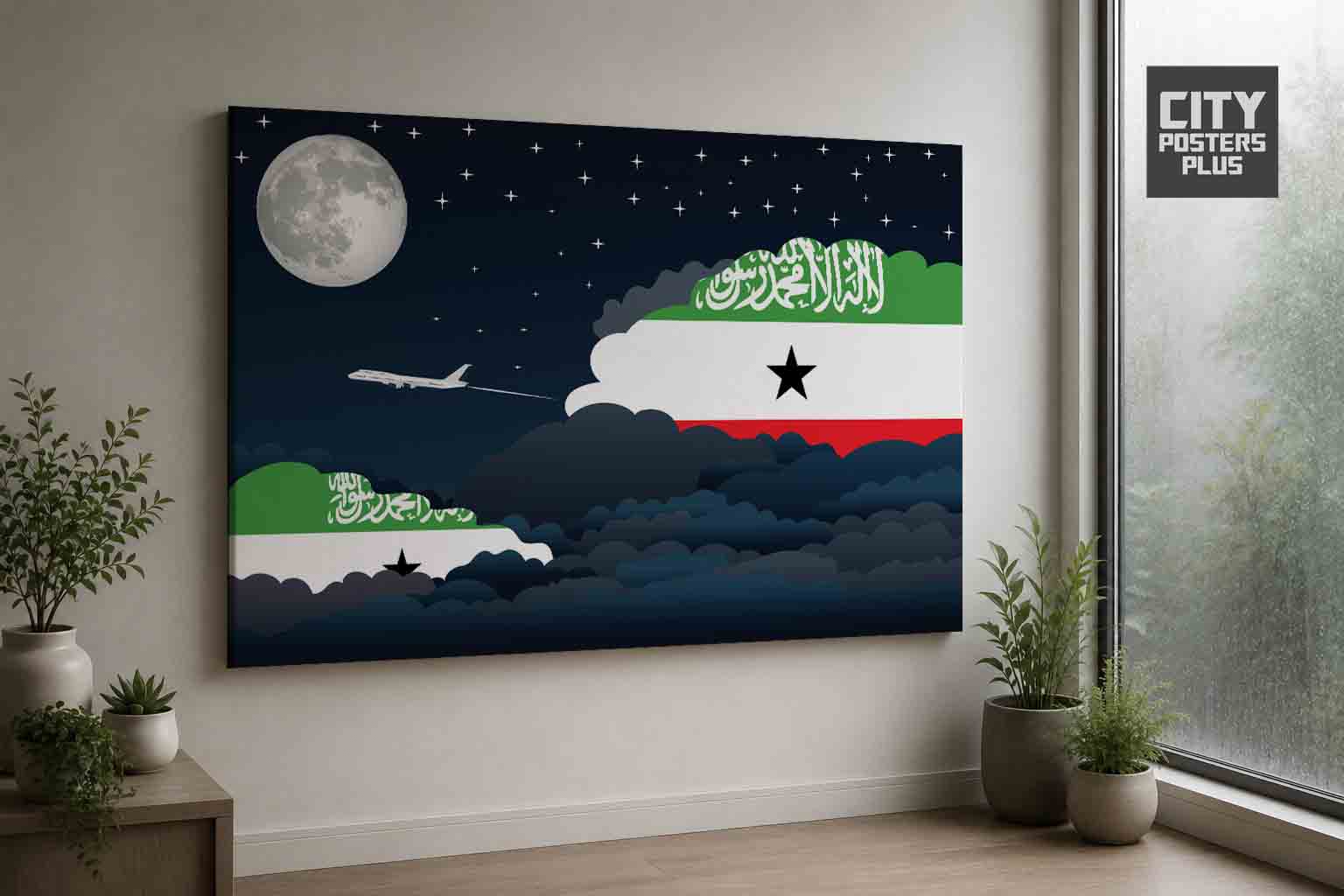 Somaliland Night Clouds Canvas Wrapped | Country & City Wall Art