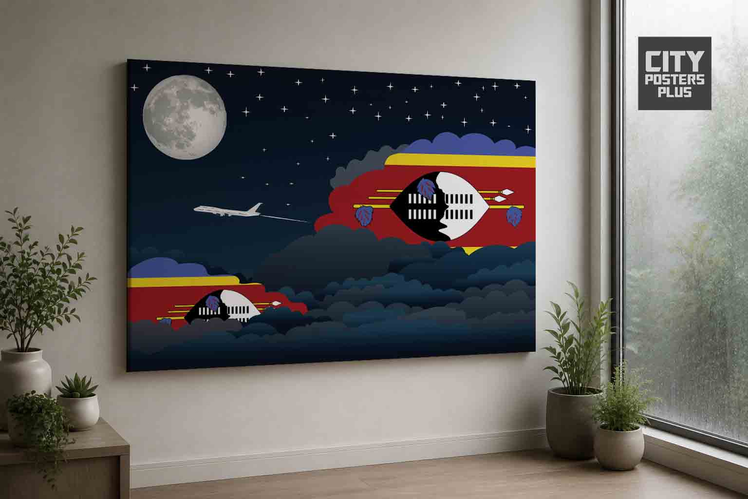 Swaziland Night Clouds Canvas Wrapped | Country & City Wall Art