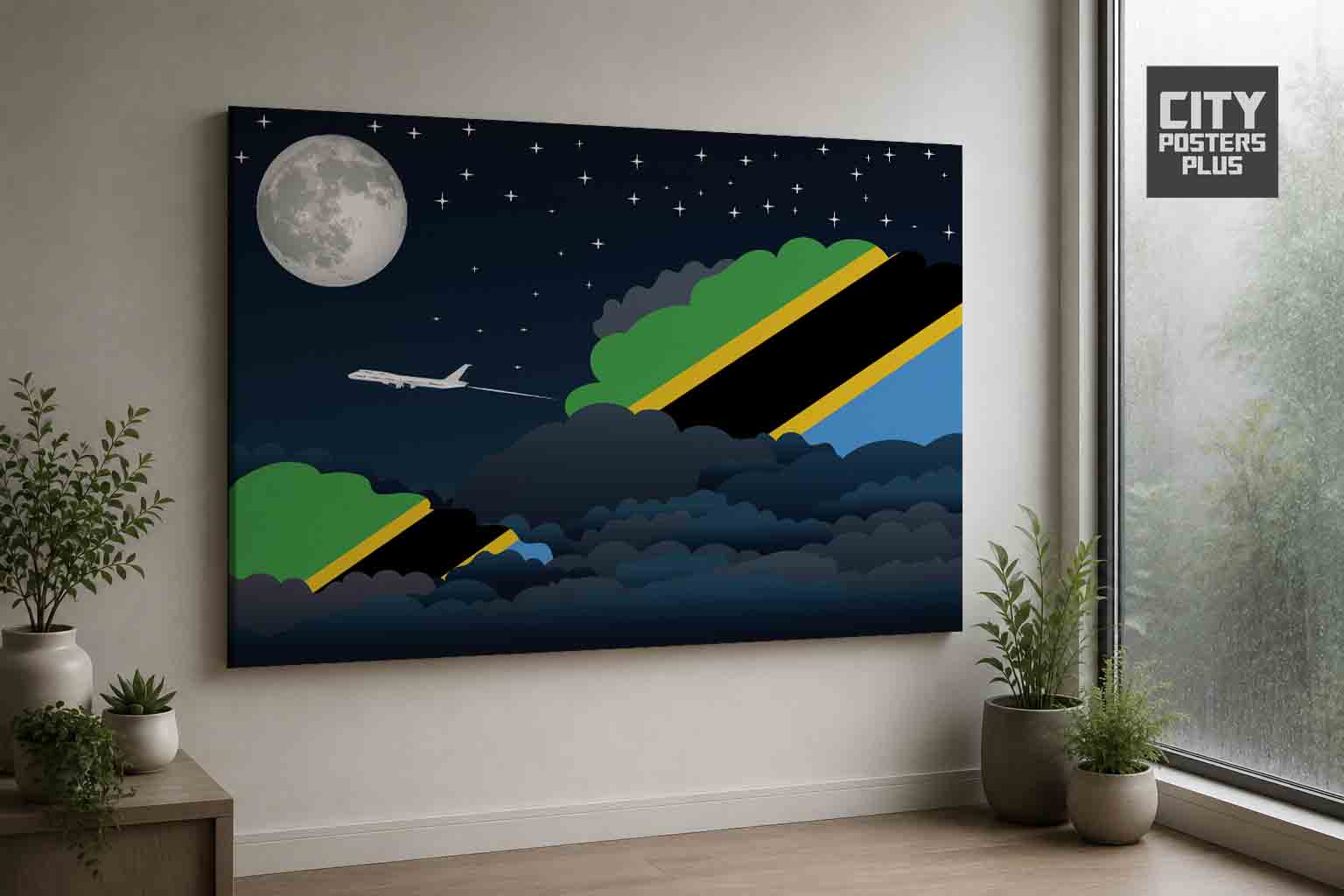 Tanzania Night Clouds Canvas Wrapped | Country & City Wall Art