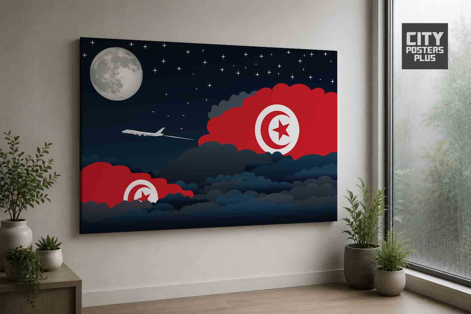 Tunisia Night Clouds Canvas Wrapped | Country & City Wall Art