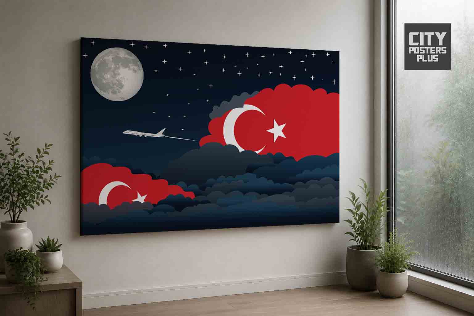 Turkey Night Clouds Canvas Wrapped | Country & City Wall Art