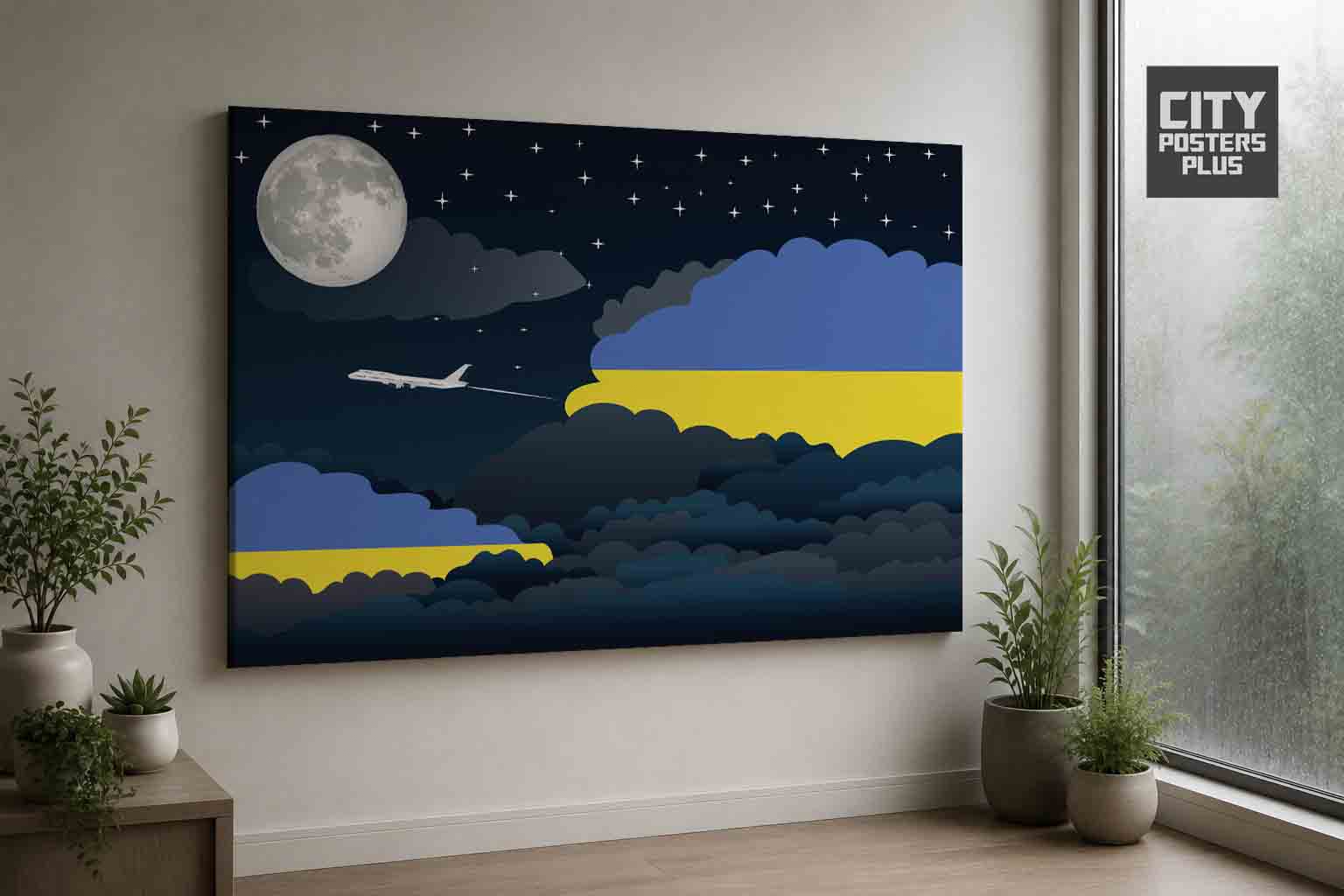 Ukraine Night Clouds Canvas Wrapped | Country & City Wall Art