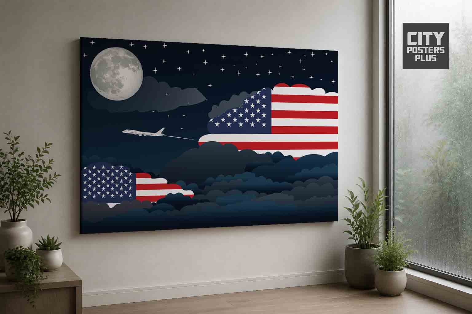 United Arab Emirates Night Clouds Canvas Wrapped | Country & City Wall Art
