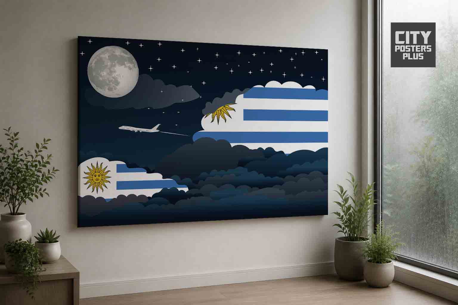 Uruguay Night Clouds Canvas Wrapped | Country & City Wall Art