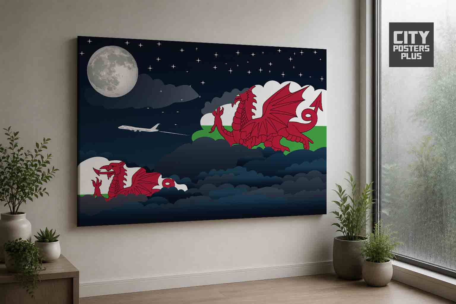 Wales Night Clouds Canvas Wrapped | Country & City Wall Art