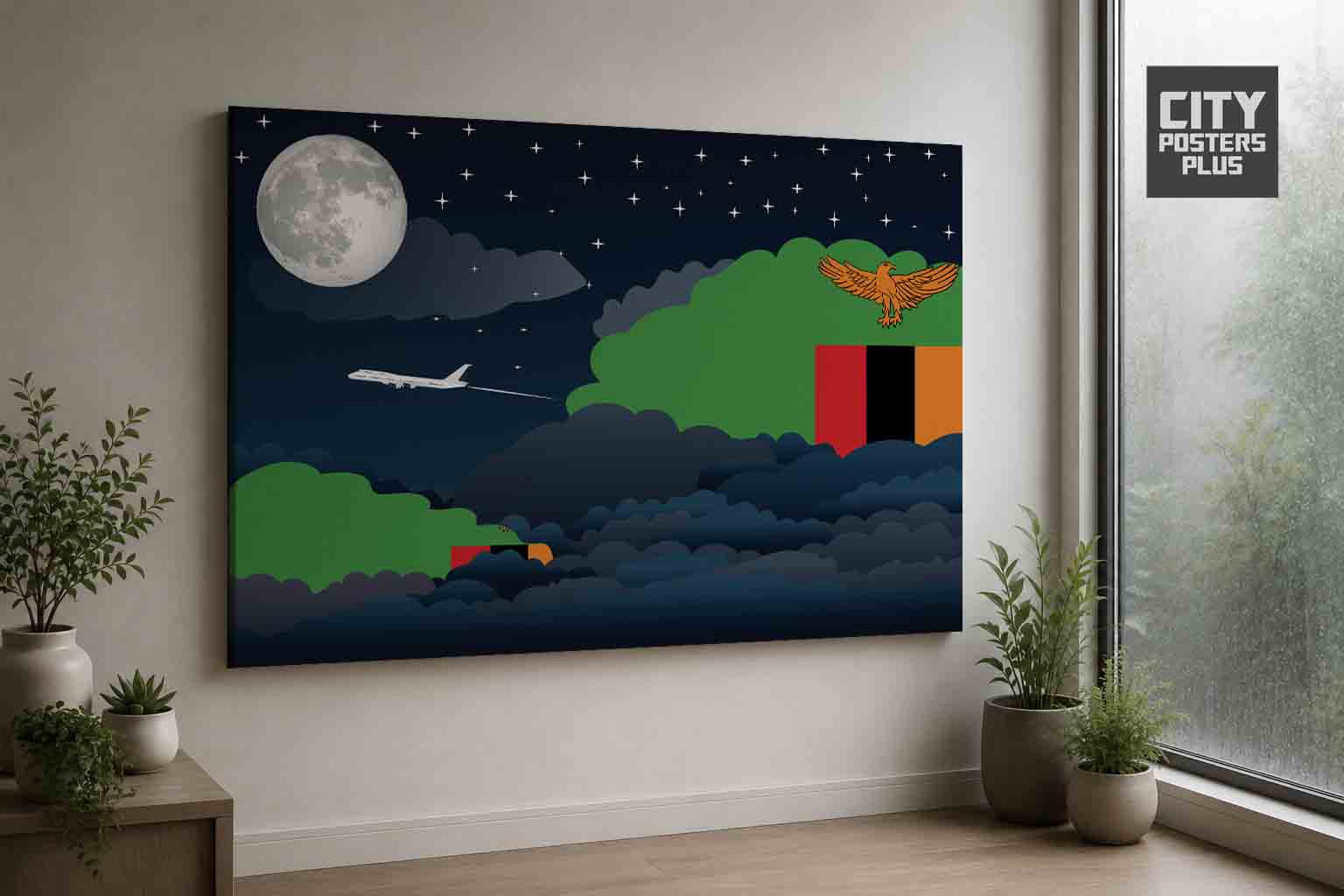 Zambia Night Clouds Canvas Wrapped | Country & City Wall Art