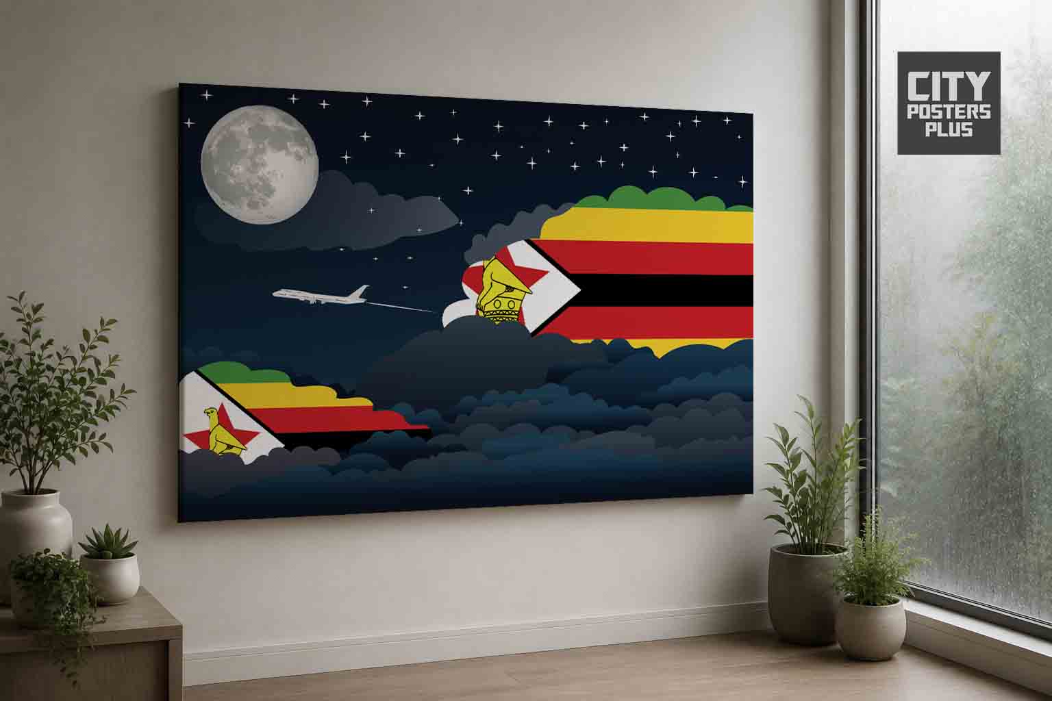 Zimbabwe Night Clouds Canvas Wrapped | Country & City Wall Art
