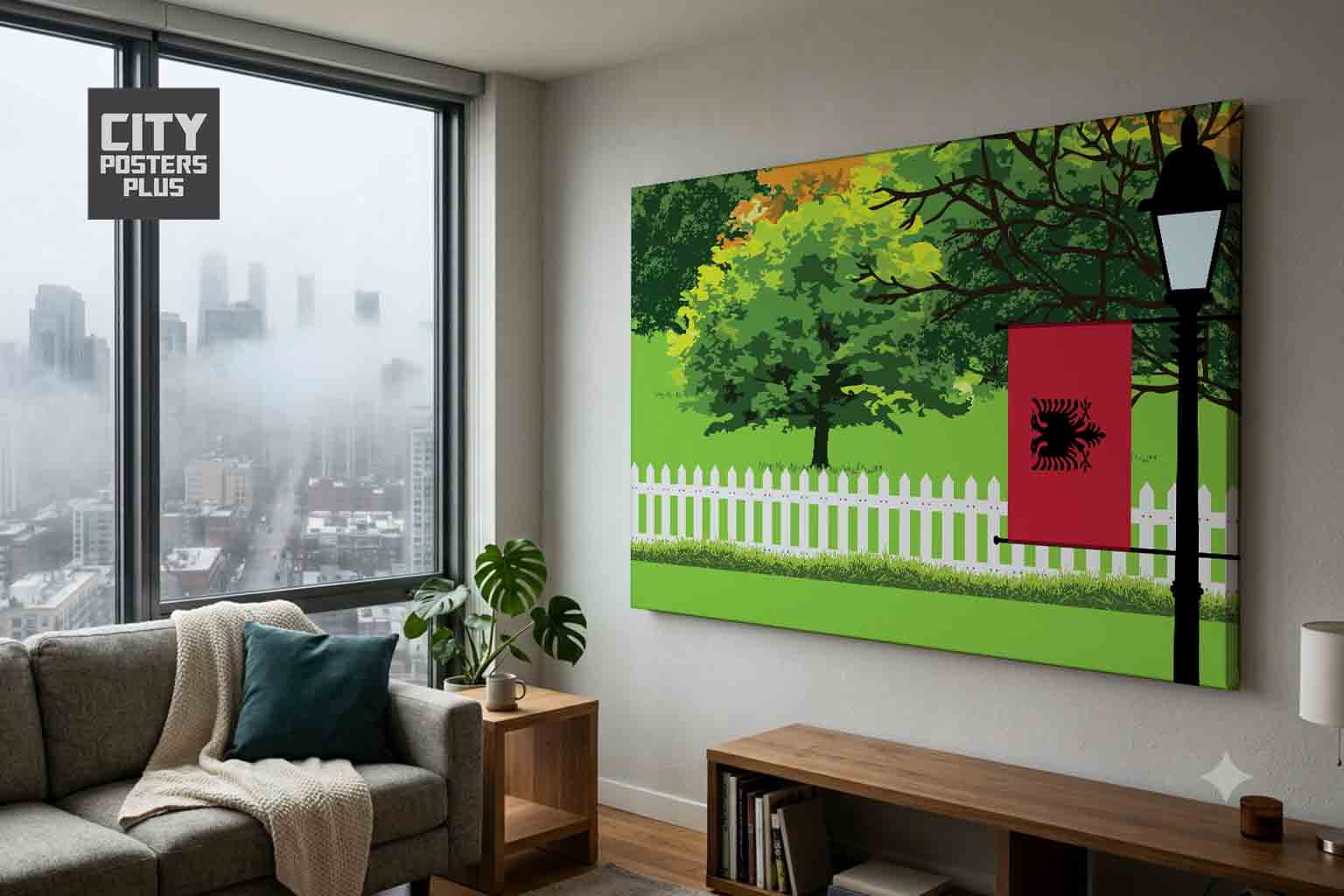 Albania Home Town Trees Landscape Canvas Wrapped Wall Art