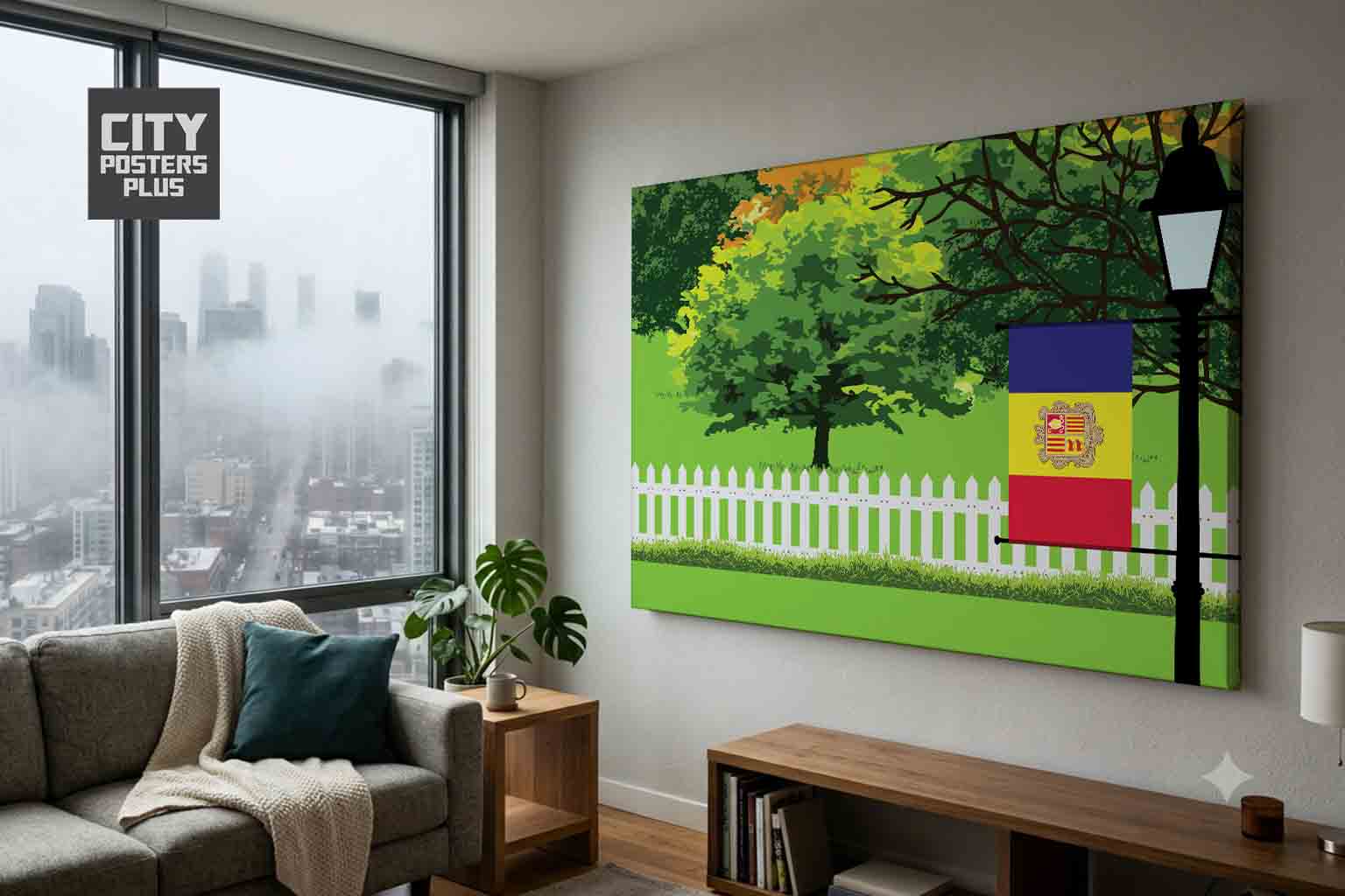 Andorra Home Town Trees Landscape Canvas Wrapped Wall Art