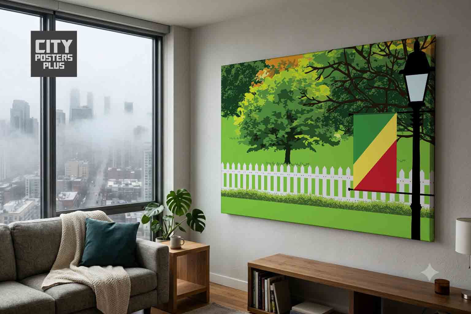 Congo Republic of the Home Town Trees Landscape Canvas Wrapped Wall Art