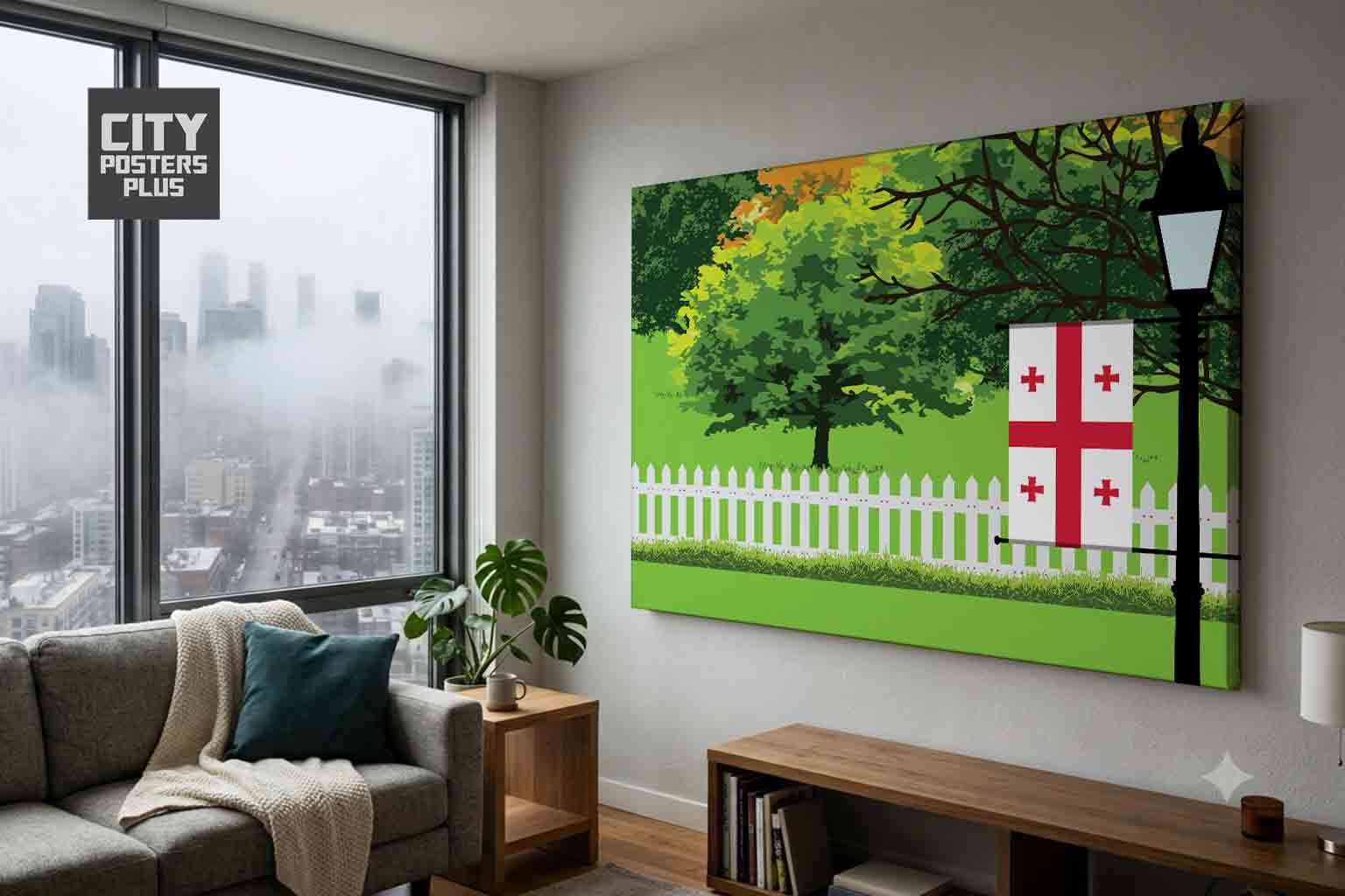Georgia Home Town Trees Landscape Canvas Wrapped Wall Art