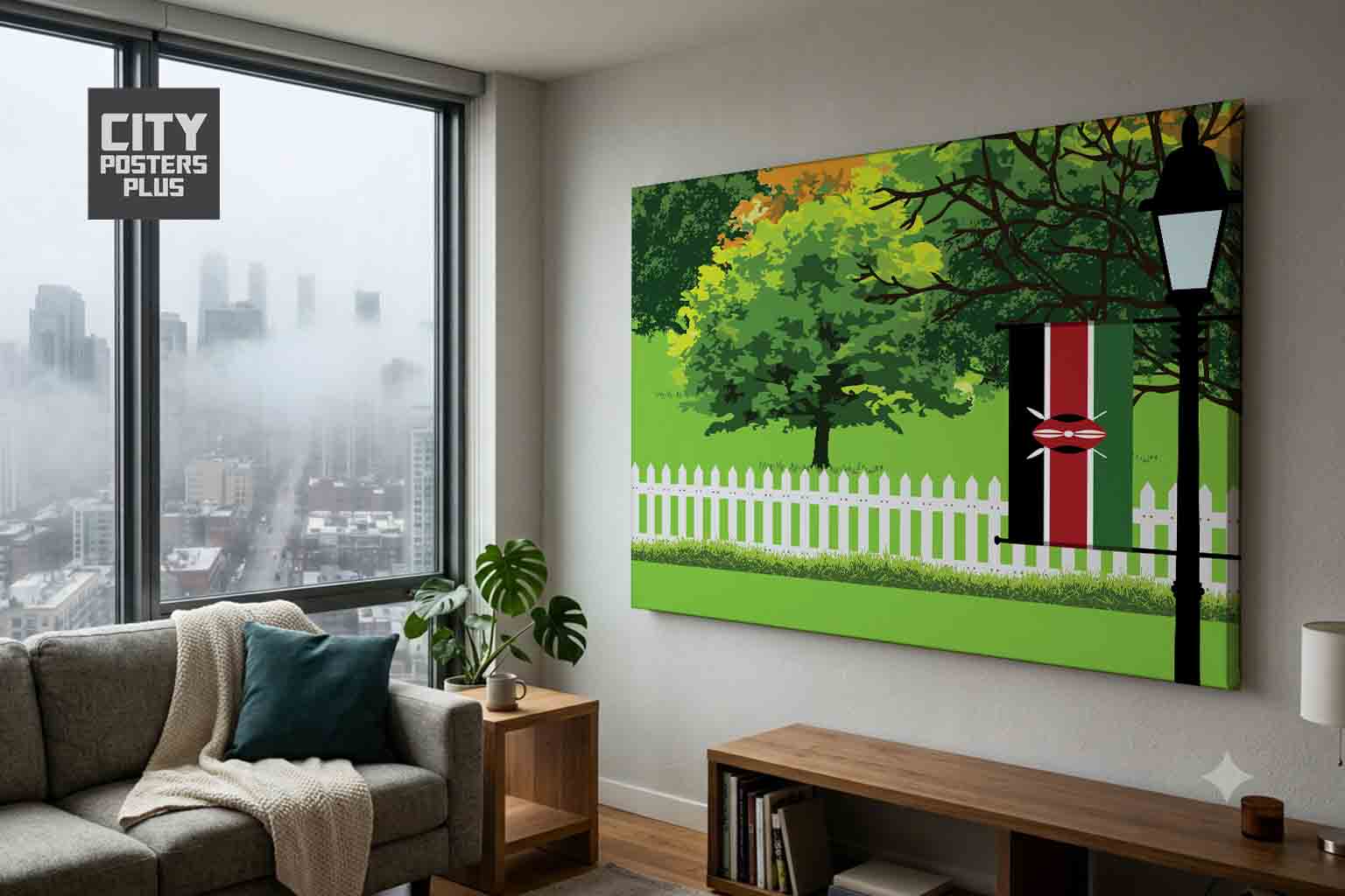 Kenya Home Town Trees Landscape Canvas Wrapped Wall Art