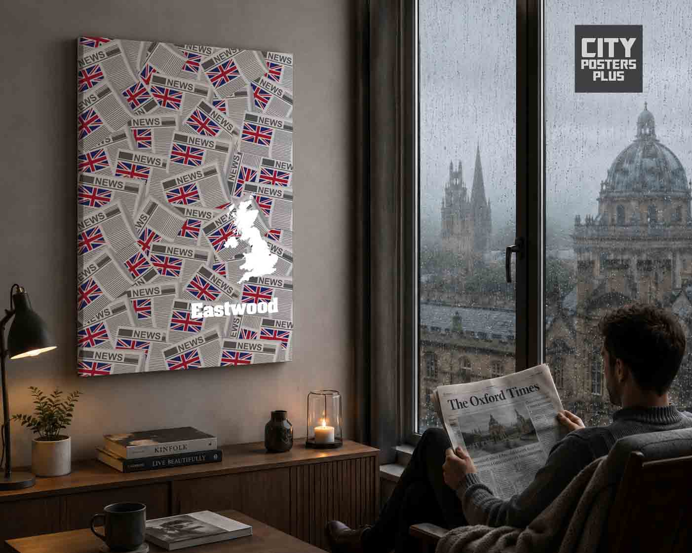 United Kingdom Eastwood Newspapers Canvas Wrapped Wall Art