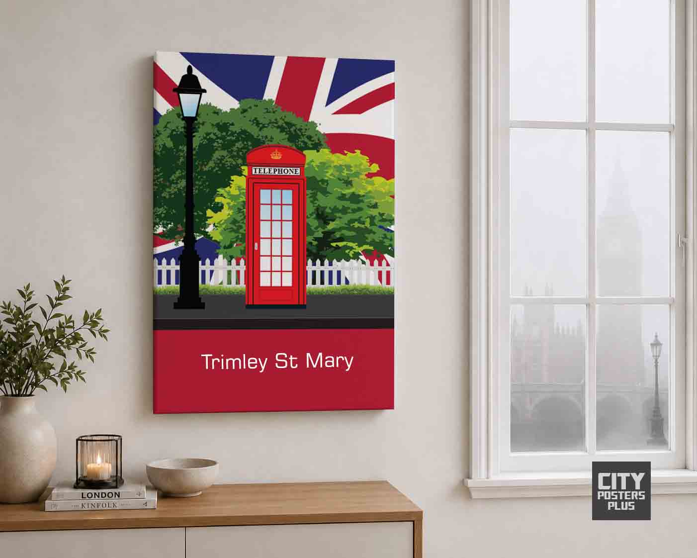 United Kingdom Trimley St Mary Red Telephone Box Canvas Wrapped Wall Art