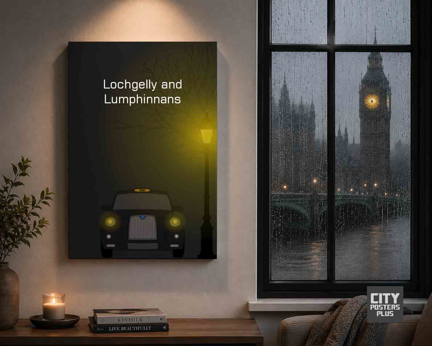 Lochgelly and Lumphinnans Taxi Black Canvas Wrapped | 360 Images Plus