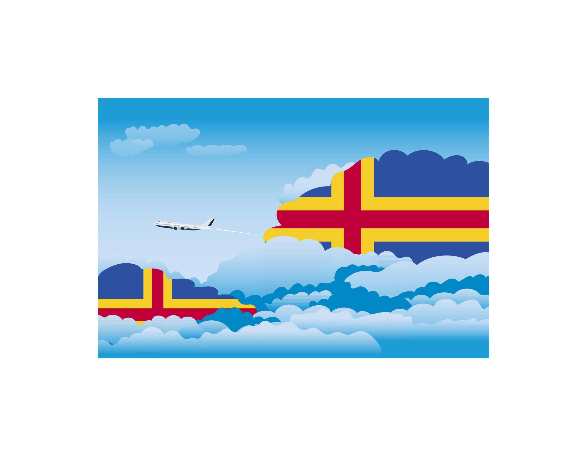 Aland Day Clouds Canvas Print Framed