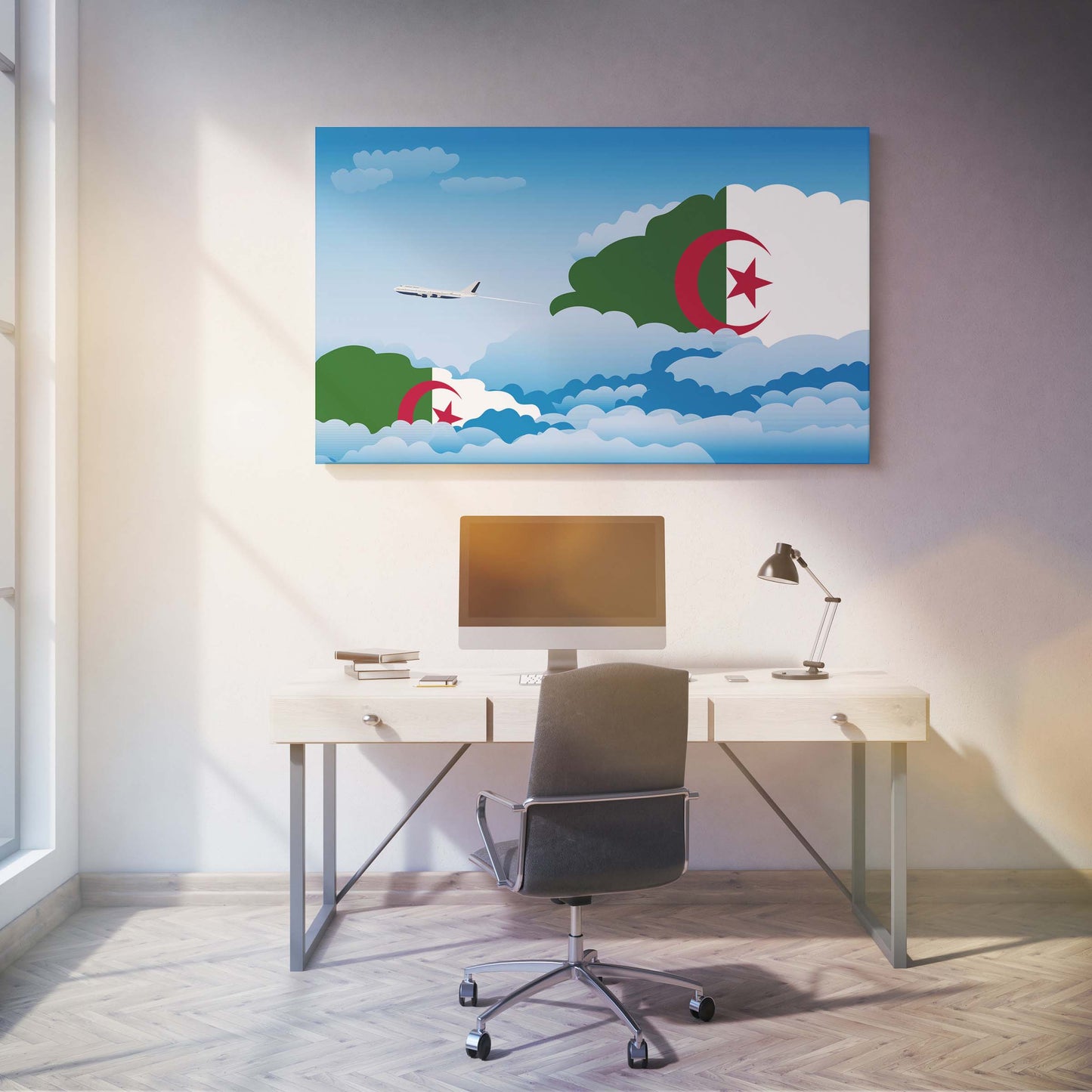 Algeria Day Clouds Canvas Print Framed