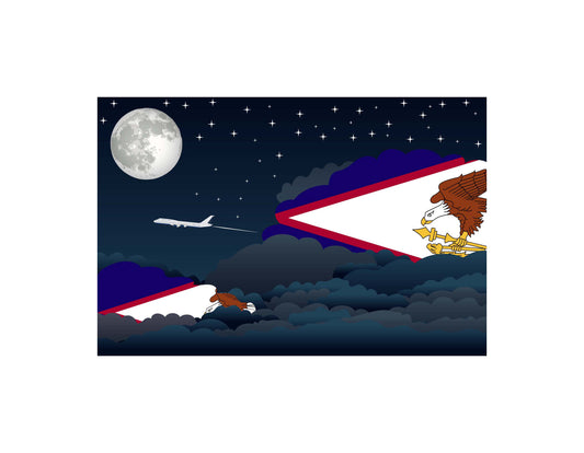 American Samoa Night Clouds Canvas Print Framed