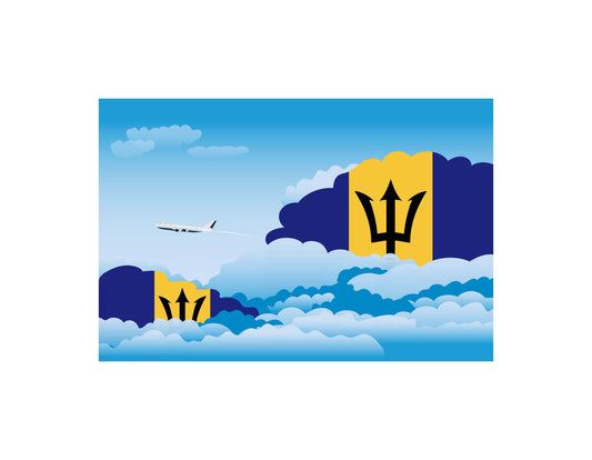 Barbados Day Clouds Canvas Print Framed