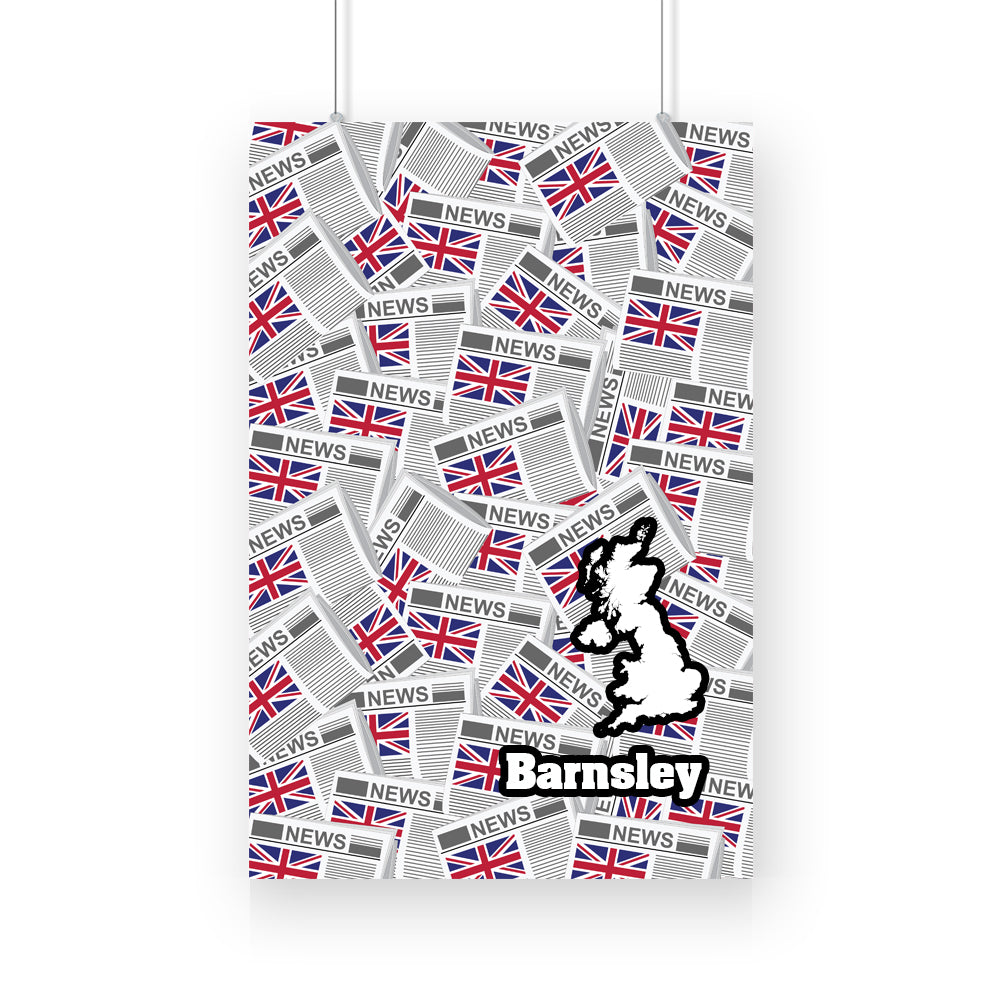 Barnsley Newspapers Canvas Print Framed