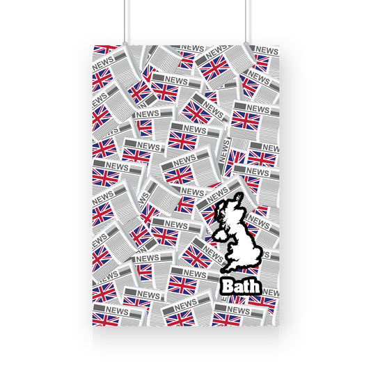 Bath Newspapers Canvas Print Framed