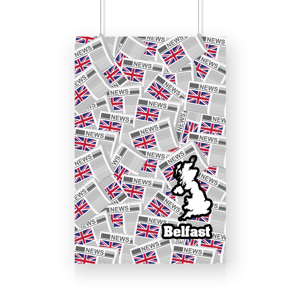 Belfast Newspapers Canvas Print Framed