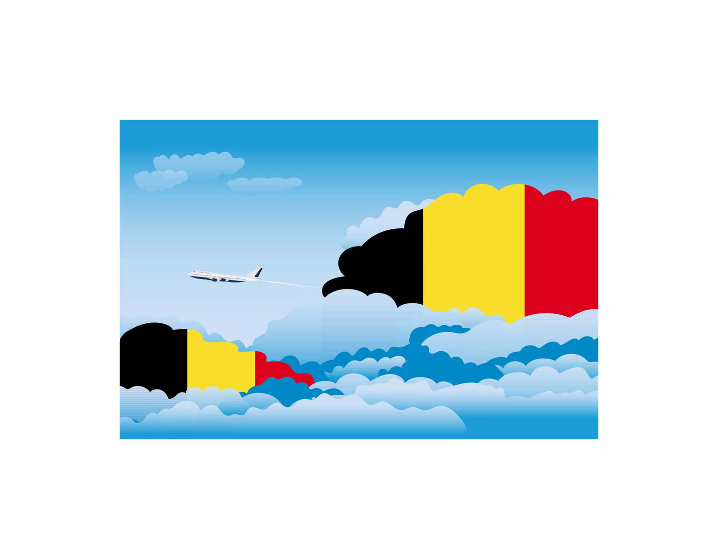 Belgium Day Clouds Canvas Print Framed