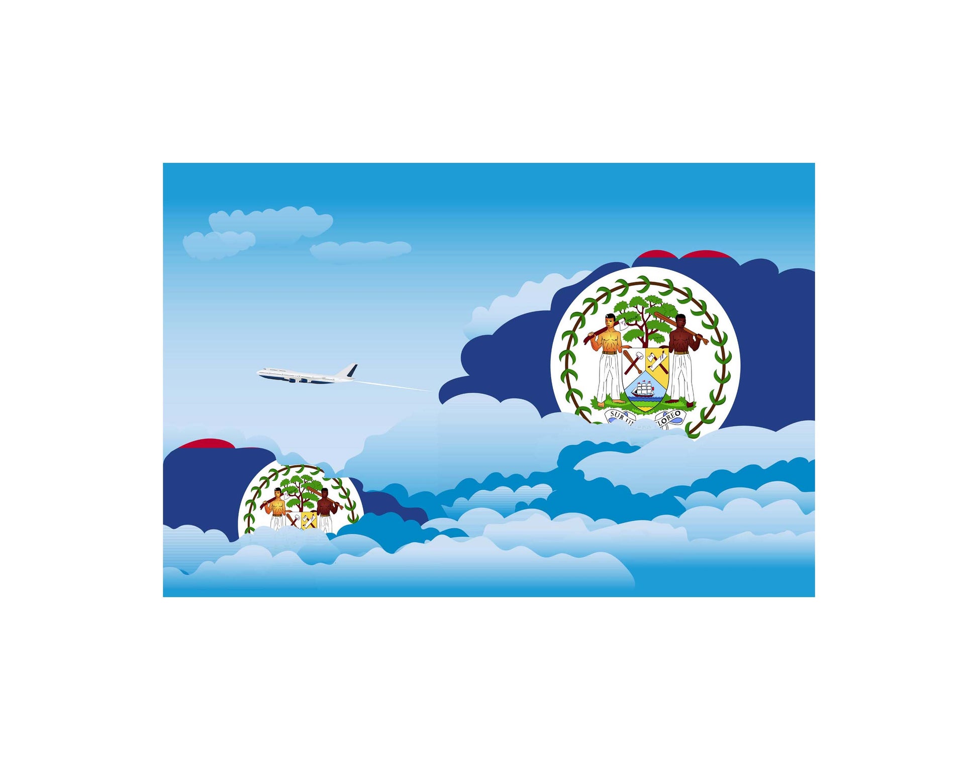 Belize Day Clouds Canvas Print Framed