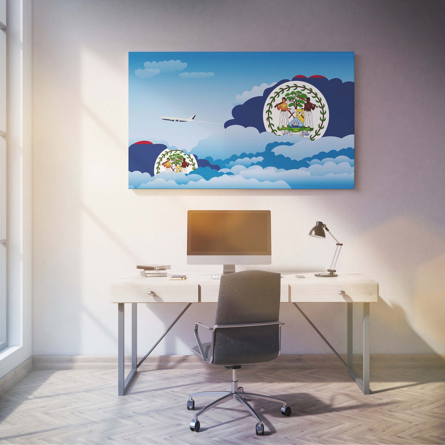 Belize Day Clouds Canvas Print Framed