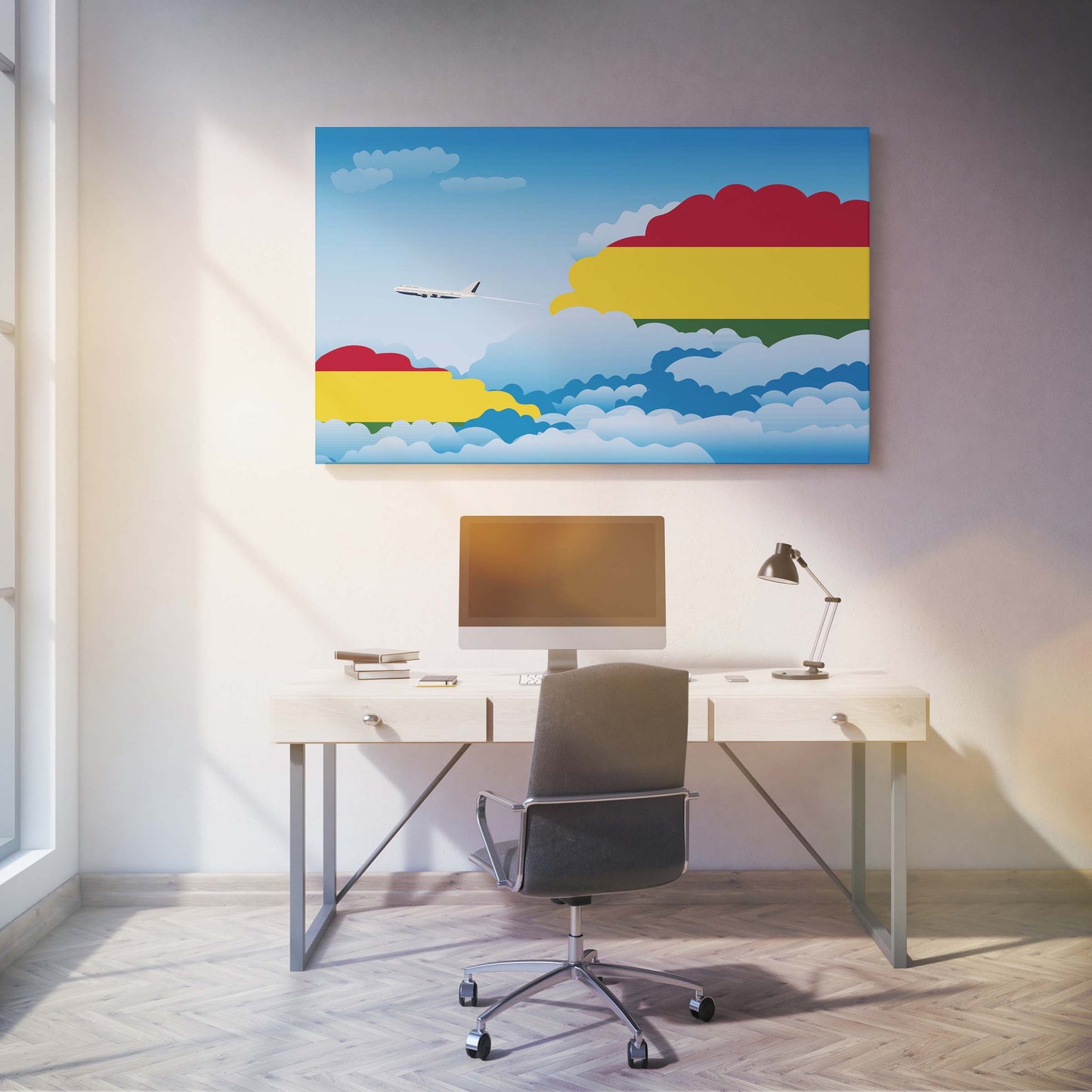 Bolivia Day Clouds Canvas Print Framed