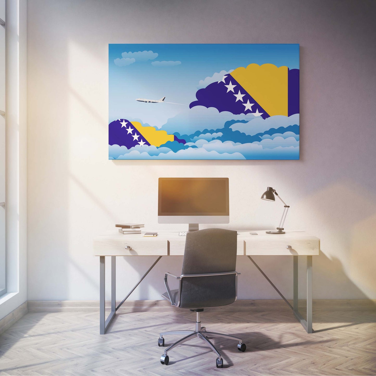 Bosnia and Herzegovina Day Clouds Canvas Print Framed