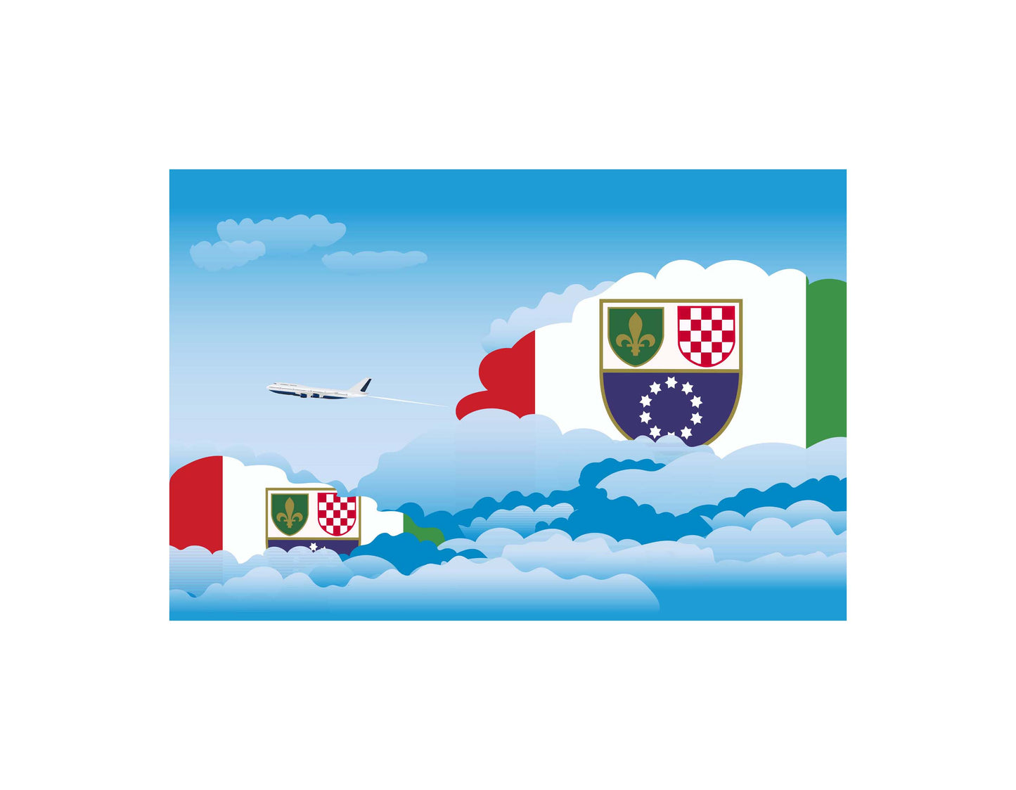 Bosnia and Herzegovina Federation of Day Clouds Canvas Print Framed