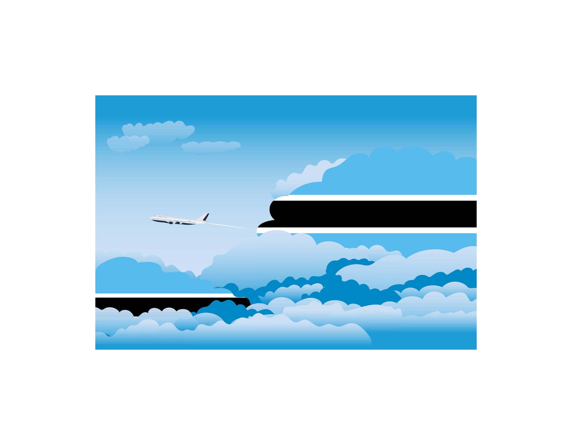 Botswana Day Clouds Canvas Print Framed