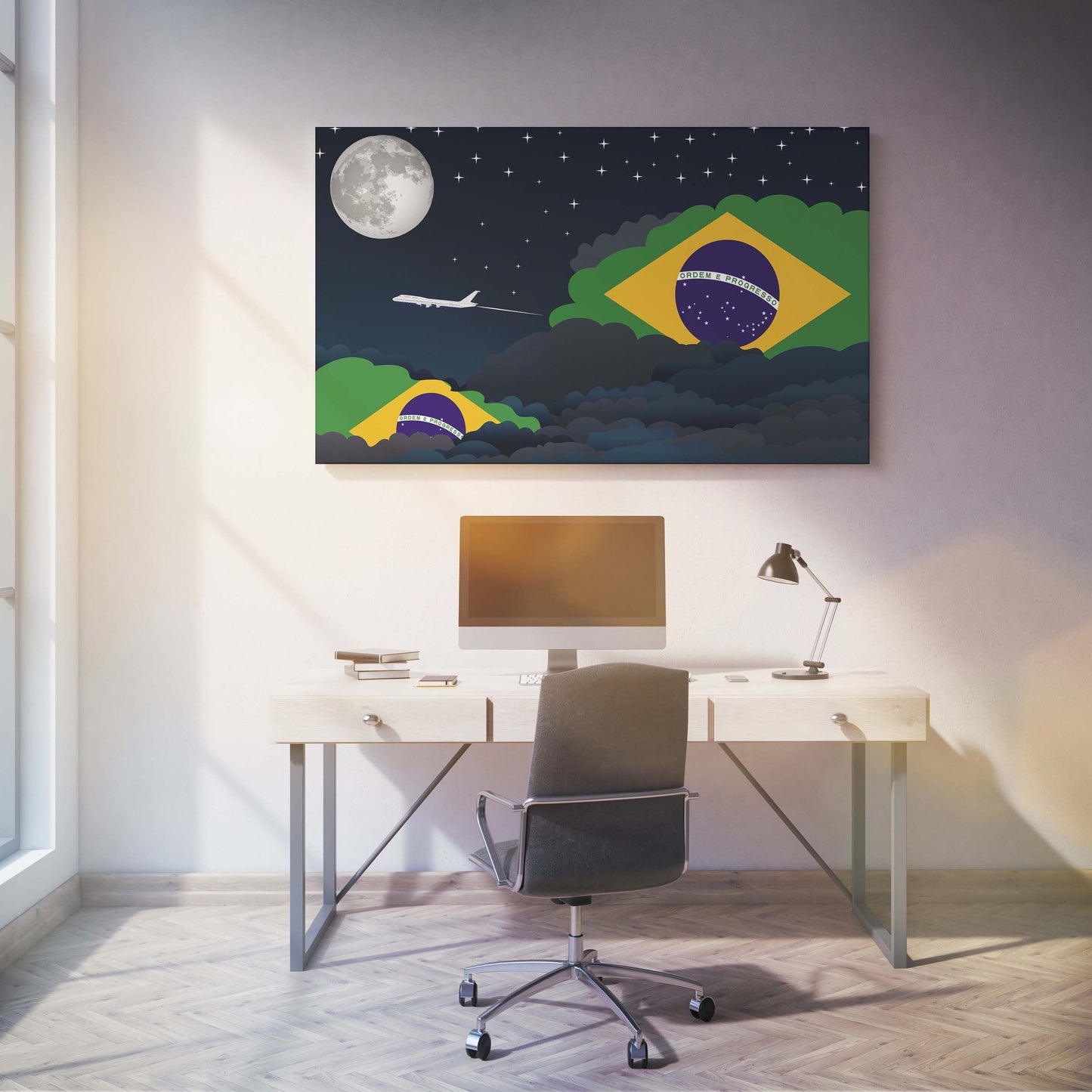 Brazil Night Clouds Canvas Print Framed