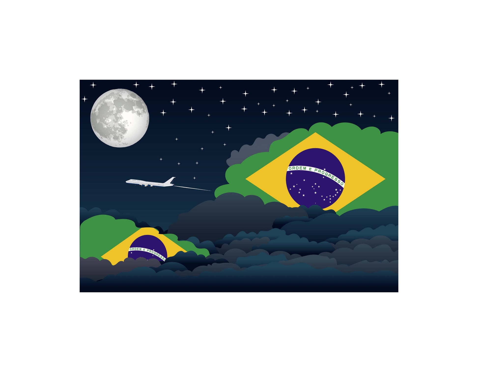 Brazil Night Clouds Canvas Print Framed