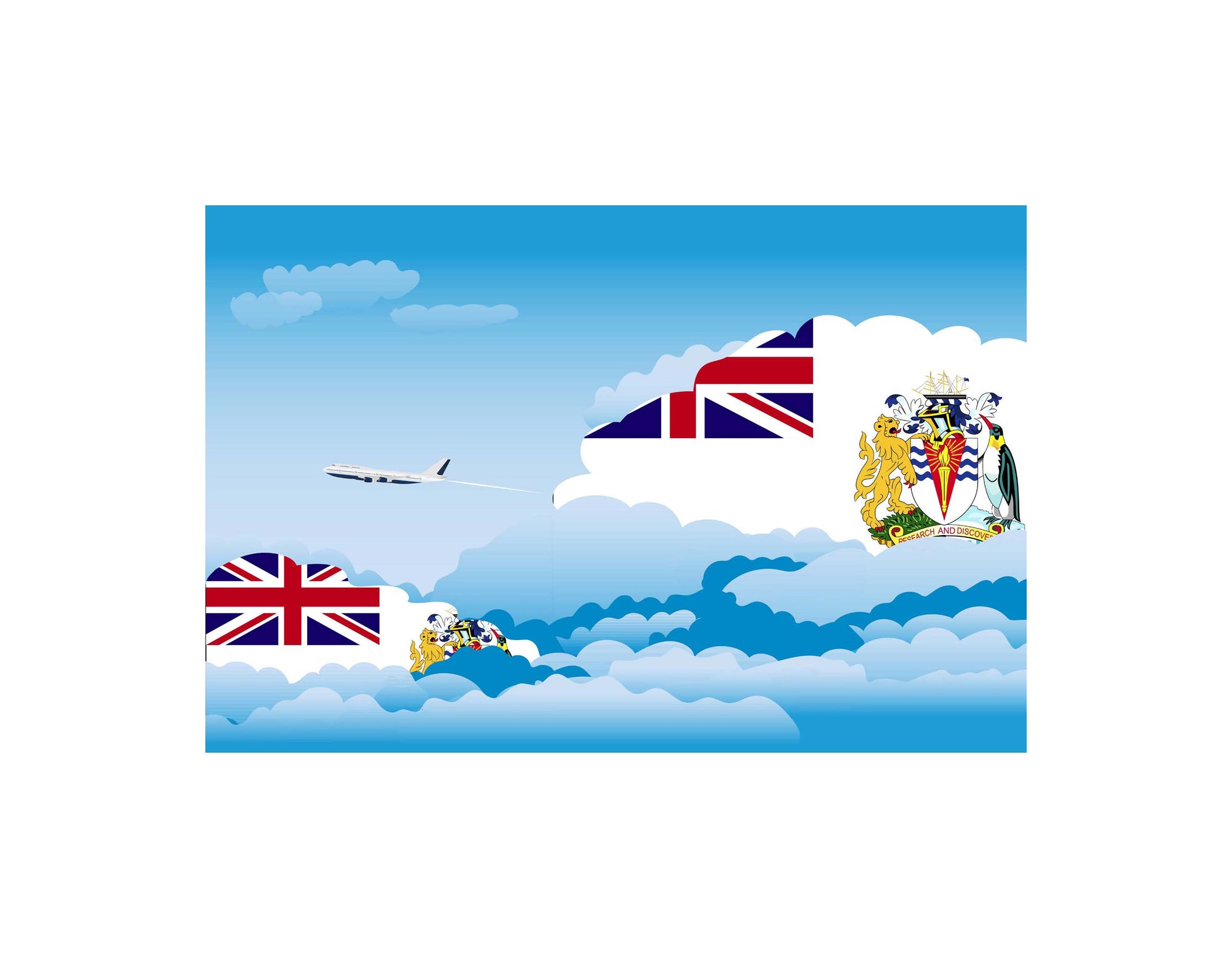 British Antarctic Territory Day Clouds Canvas Print Framed