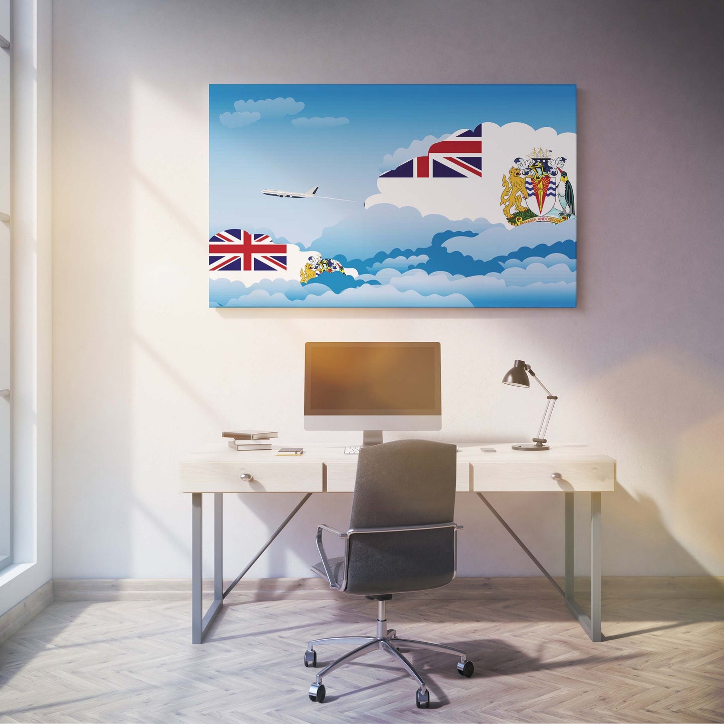 British Antarctic Territory Day Clouds Canvas Print Framed