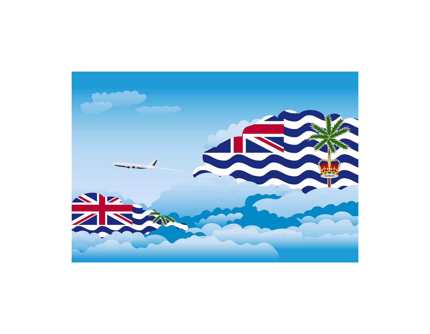 British Indian Ocean Territory Day Clouds Canvas Print Framed