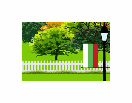 Bulgaria Trees Street Lamp Canvas Print Framed