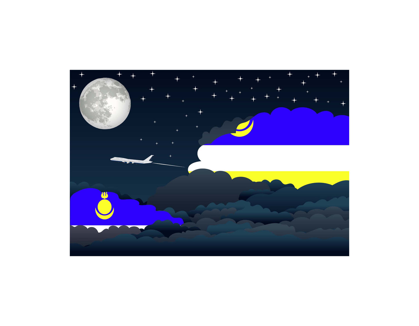 Buryatia Night Clouds Canvas Print Framed