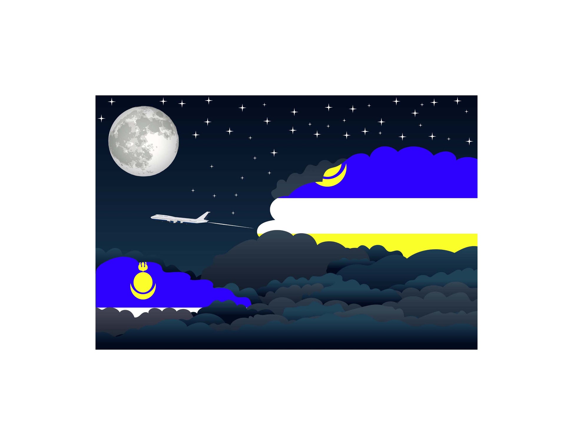 Buryatia Night Clouds Canvas Print Framed