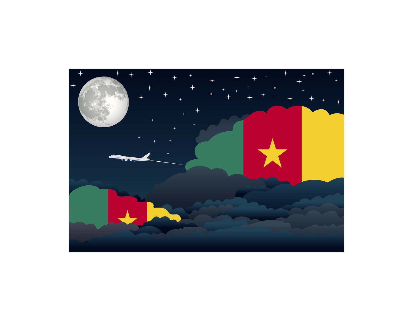 Cameroon Night Clouds Canvas Print Framed