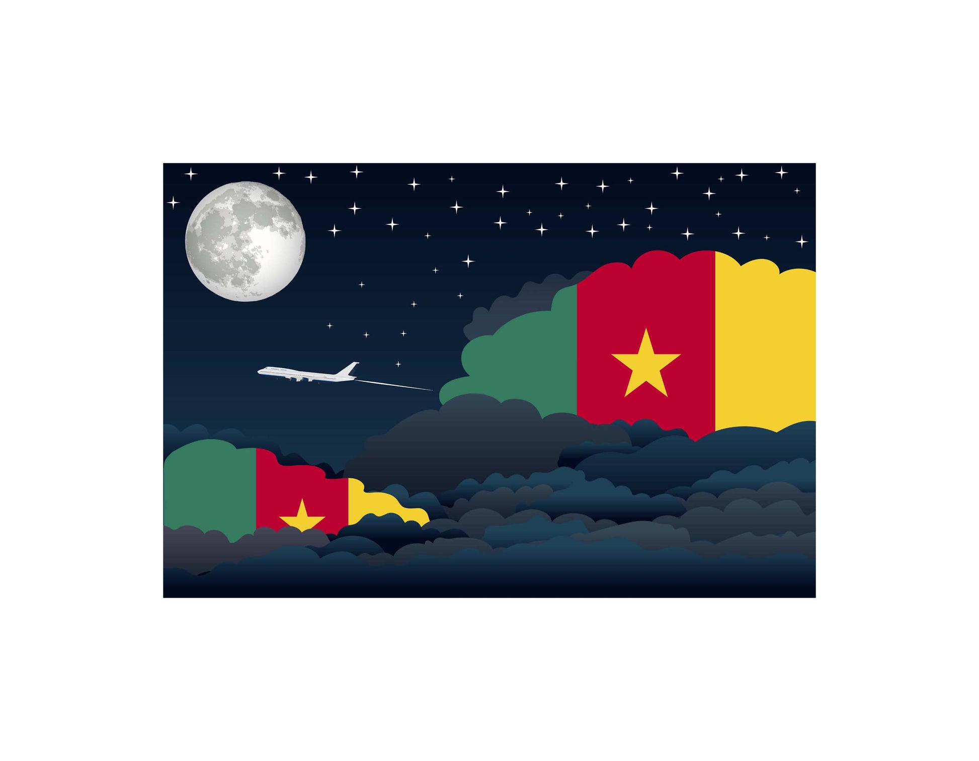 Cameroon Night Clouds Canvas Print Framed