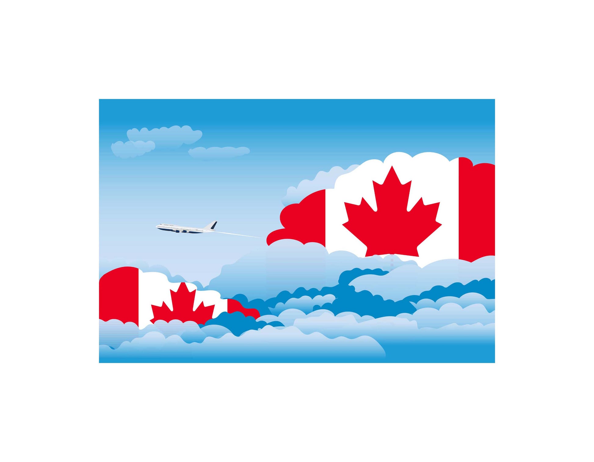 Canada Day Clouds Canvas Print Framed