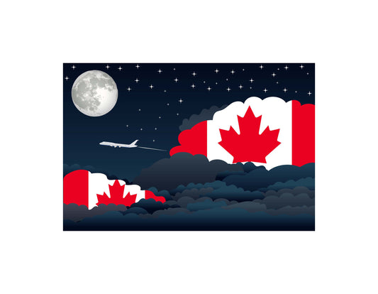 Canada Night Clouds Canvas Print Framed