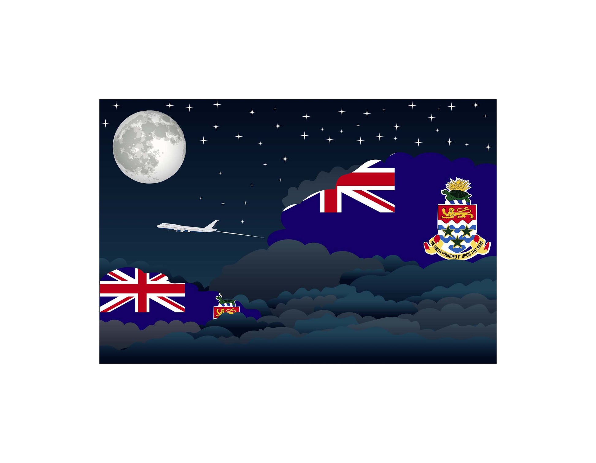 Cayman Islands Night Clouds Canvas Print Framed