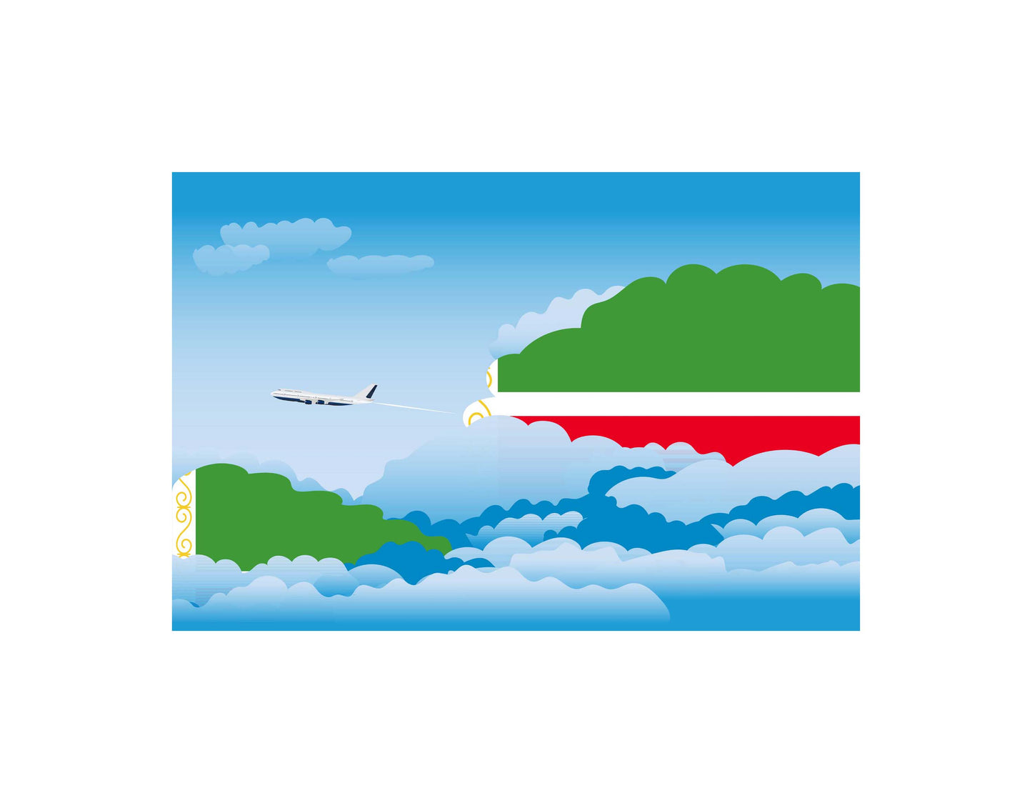 Chechen Republic Day Clouds Canvas Print Framed